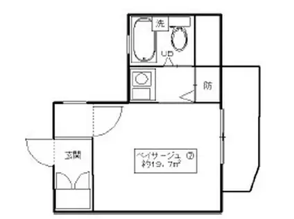 ペイサージュサンコー(1K/3階)の間取り写真