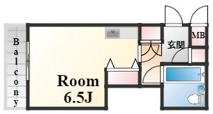 パルテールⅠ(ワンルーム/3階)の間取り写真