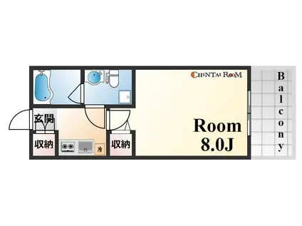 SANKOセントレアーバン(1K/4階)の間取り写真