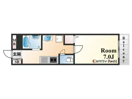 メゾンライラック(1K/2階)の間取り写真