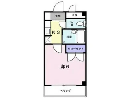 阪急電鉄神戸線 春日野道駅(阪急) 徒歩4分 3階建 築27年(1K/2階)の間取り写真