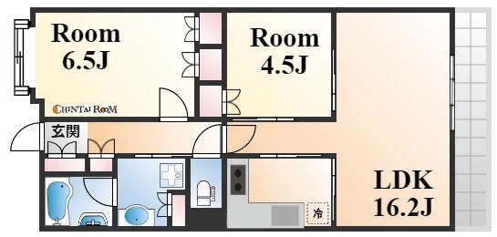 アーバネックス三宮磯辺通(2LDK/13階)の間取り写真