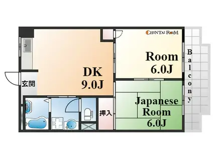 マンション蘭(2LDK/2階)の間取り写真
