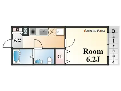 ソルジェンテ御影(1K/5階)の間取り写真