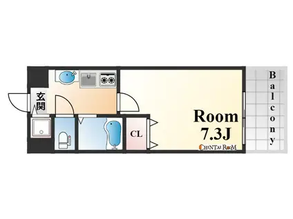 エステムコート三宮山手Ⅱソアーレ(1K/14階)の間取り写真