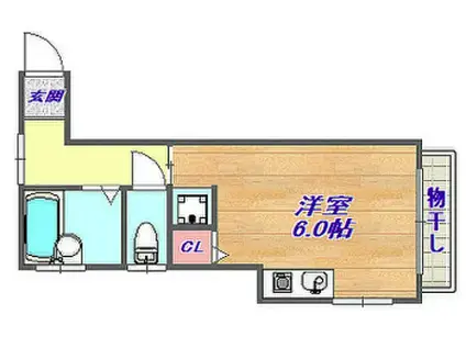 ル・シェール上筒井(ワンルーム/2階)の間取り写真