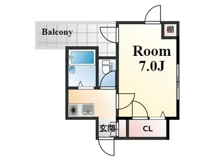 あけぼのコート(1K/4階)の間取り写真