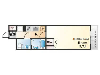 カサグランデ魚崎Ⅲ(1K/3階)の間取り写真