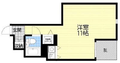 朝日プラザ新神戸(ワンルーム/5階)の間取り写真