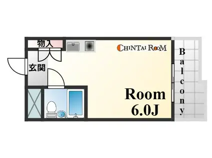 コスモプラザ三宮(1K/6階)の間取り写真