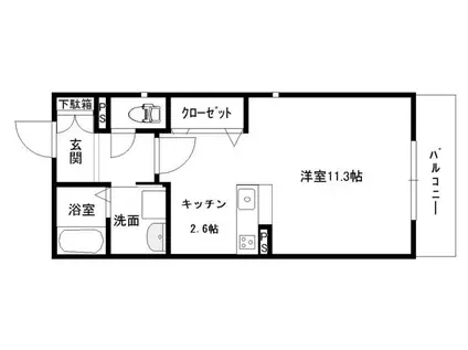 CERISE岡本(1K/3階)の間取り写真