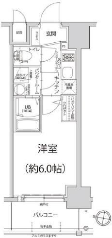 エスリード神戸大倉山ヒルズ(1K/8階)の間取り写真
