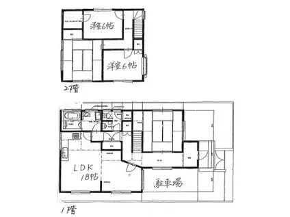 東海道本線 甲南山手駅 徒歩6分 2階建 築30年(4LDK)の間取り写真