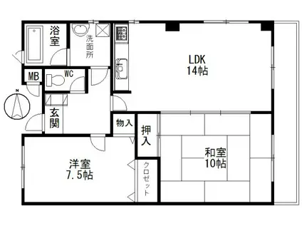 コモドカーサ新神戸(2LDK/5階)の間取り写真