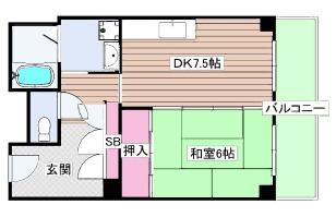 ベレーロ魚崎(1DK/1階)の間取り写真
