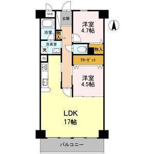 サニーハウス西灘(2LDK/3階)の間取り写真