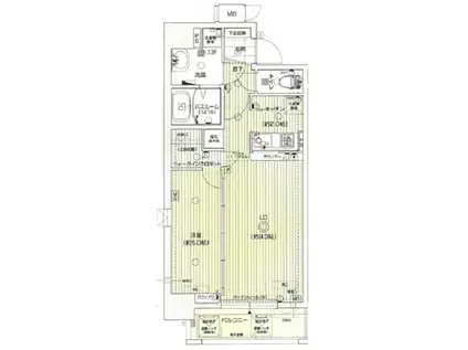 ダイドーメゾン神戸元町(1LDK/13階)の間取り写真