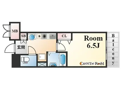 ウィズダムスクウェア(1K/2階)の間取り写真