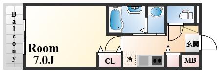 AILE青木(1K/3階)の間取り写真