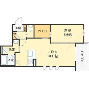 コンフォート白鳩 西宮北口(1LDK/3階)の間取り写真