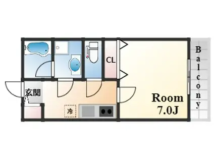 GKレジデンス王子公園(1K/2階)の間取り写真