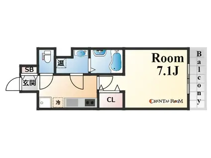 ファーストフィオーレ三宮イースト(1K/2階)の間取り写真