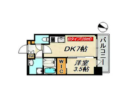 SDグランツ三宮イーストフロント(1DK/5階)の間取り写真