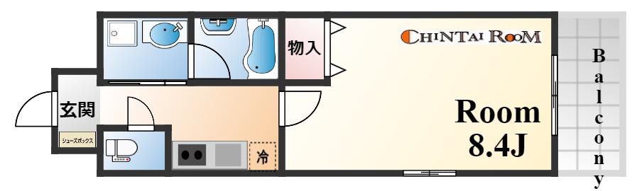 ル・プルミエ(1K/3階)の間取り写真