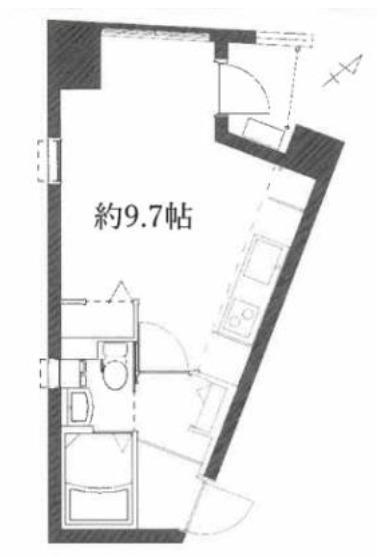 クロス磯上公園(ワンルーム/4階)の間取り写真