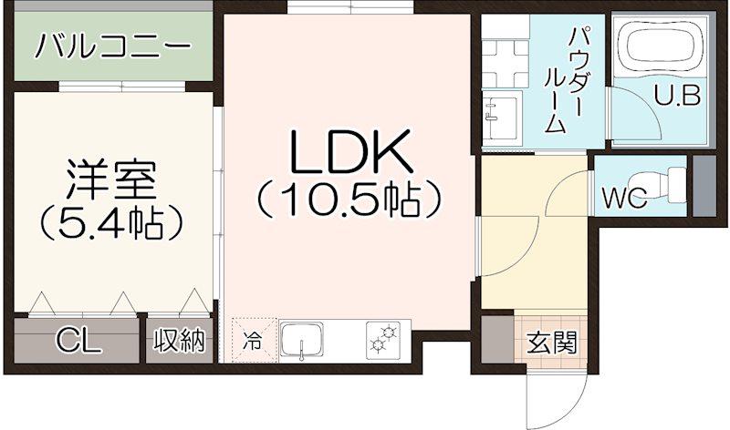 アークメゾン王子公園(1LDK/3階)の間取り写真