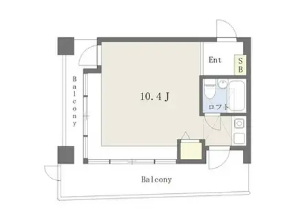 ベルトピア芦屋Ⅱ(ワンルーム/3階)の間取り写真