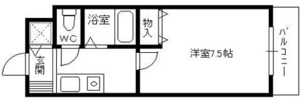 ライフ石町(1K/3階)の間取り写真