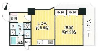 花隈ダイヤハイツ(1DK/3階)の間取り写真