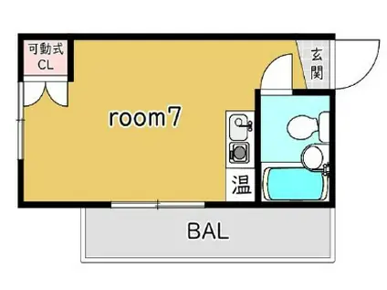 コスモピア東灘(ワンルーム/2階)の間取り写真