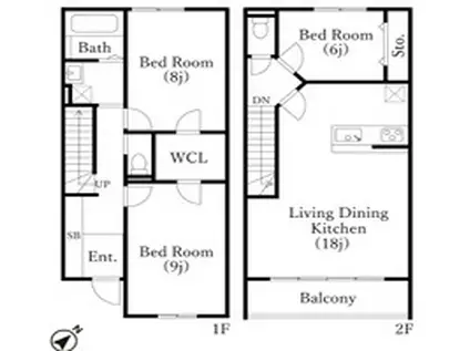 GARDENIA芦屋(3LDK/1階)の間取り写真