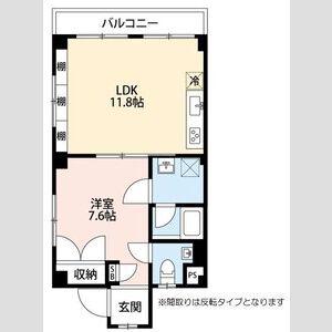 エスポアール甲南山手(1LDK/1階)の間取り写真