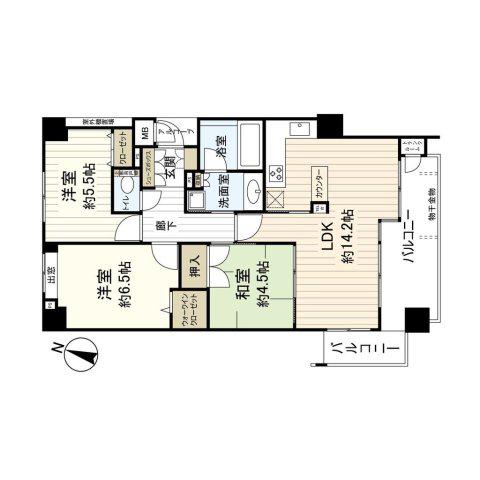 ロイヤルグラン芦屋(3LDK/3階)の間取り写真