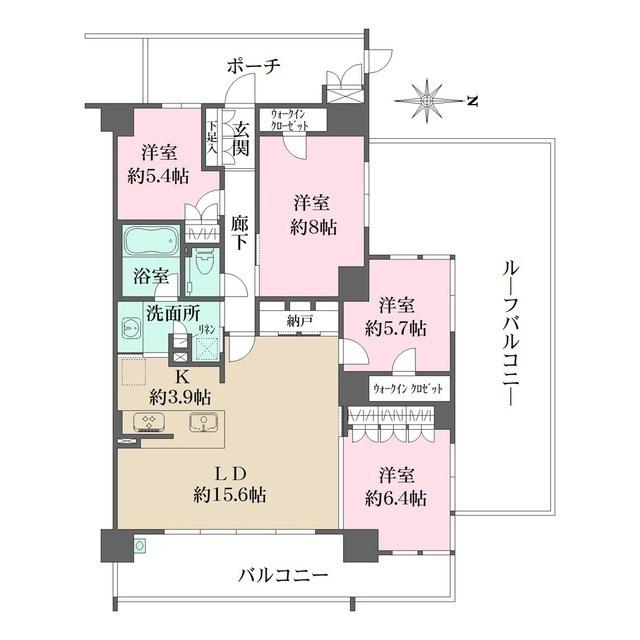 プレミスト西宮北口ザ・レジデンス(4LDK/4階)の間取り写真