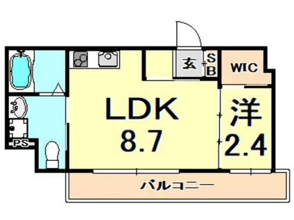 ロゼノワール芦屋(1LDK/3階)の間取り写真