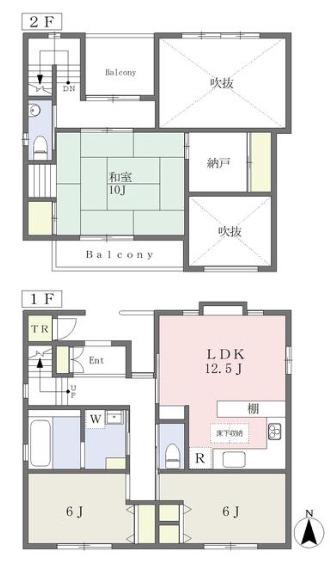 神戸市西神山手線 県庁前駅(兵庫) 徒歩5分 2階建 築20年(3LDK)の間取り写真