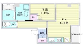 THE CITY 神戸元町Ⅱ(1DK/5階)の間取り写真