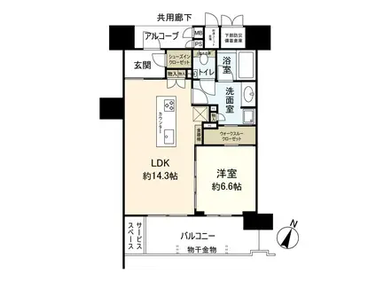 ジオ神戸三宮(1LDK/7階)の間取り写真