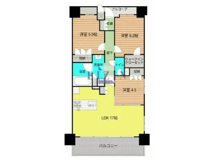 ワコーレ神戸トアプレミアム(3LDK/11階)の間取り写真