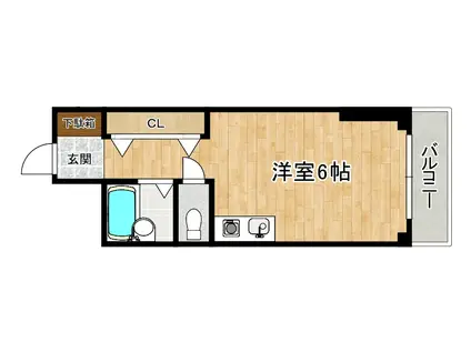 クレアコート魚崎(1K/2階)の間取り写真