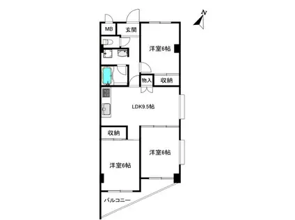 PUREHOUSE ISODA(3LDK/2階)の間取り写真
