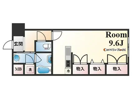 KAISEI新神戸第2イースト(1K/11階)の間取り写真