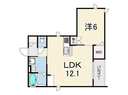 ラ リュ—ル(1LDK/2階)の間取り写真