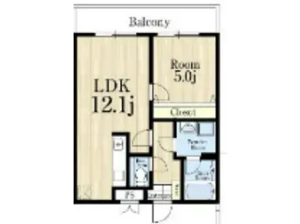 MAIN STAGE THE BASE FRONT(1LDK/2階)の間取り写真