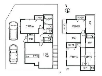 芦屋川三条町テラスハウス(4LDK)の間取り写真