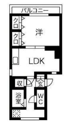 ユーコート岡本(1LDK/2階)の間取り写真